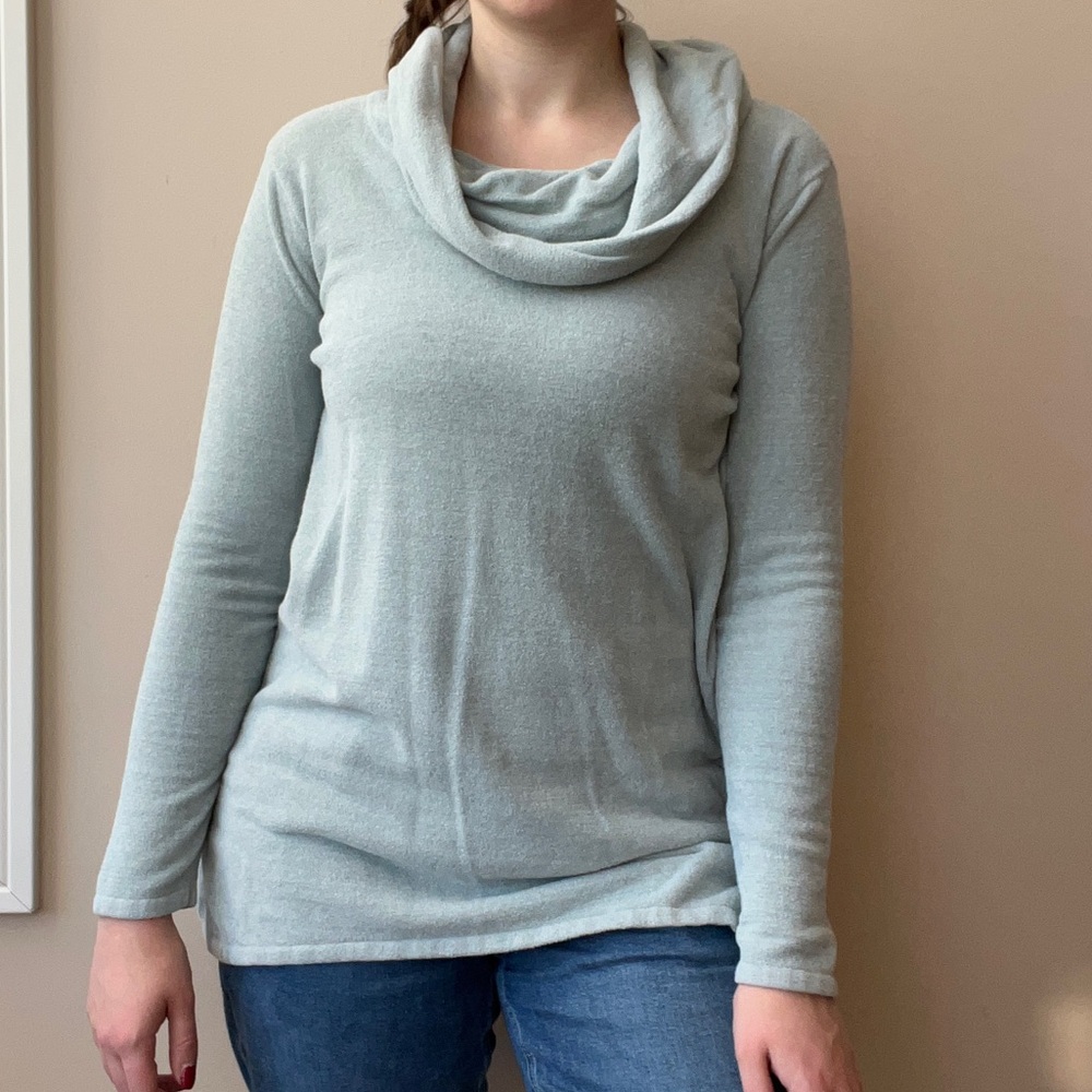 Barefoot Dreams CozyChic Ultra Lite Seafoam Cowlneck Sweater